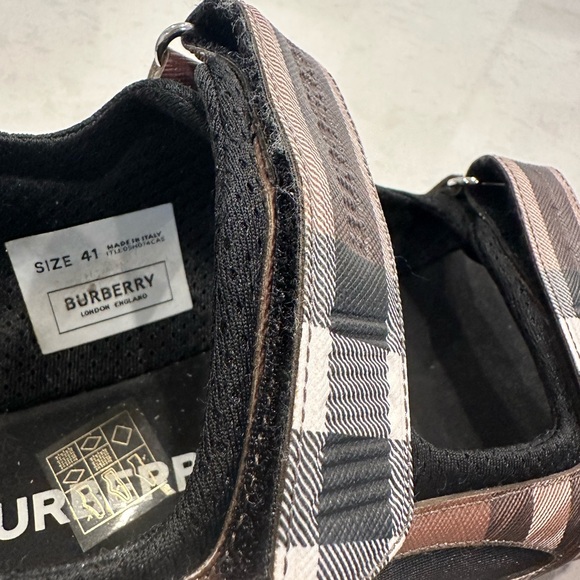 BURBERRY ARTHUR PRINT GRIP SPORTY(DESIGNER DAD)SANDALS DARKBIRCH BROWNCHK 11B/41 - Picture 5 of 10
